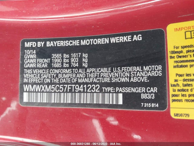 2015 MINI HARDTOP WMWXM5C57FT941232 Photo 8