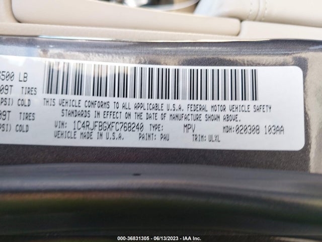 1C4RJFBGXFC768240 Jeep Grand Cherokee Limited