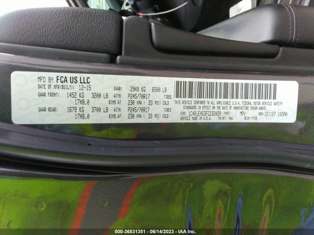 1C4RJEAG3FC232029 Jeep Grand Cherokee Laredo