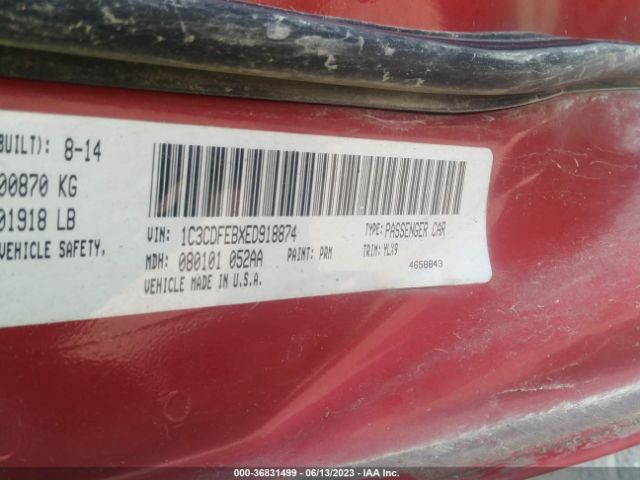 1C3CDFEBXED918874 Dodge DART GT