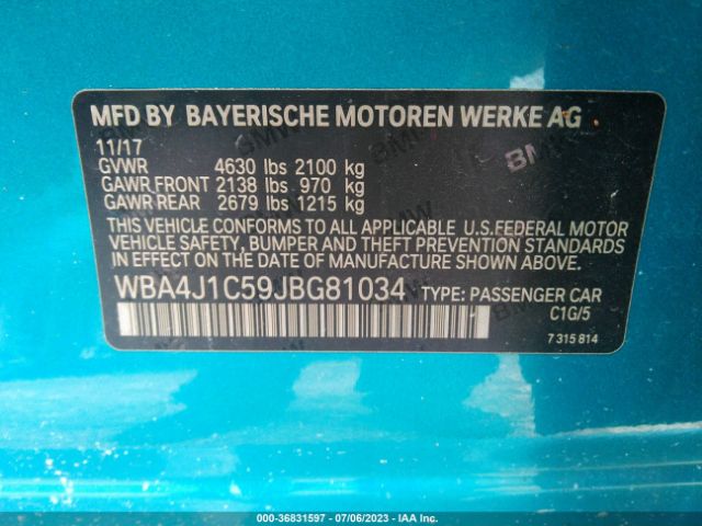 WBA4J1C59JBG81034 BMW 4 Series 430i