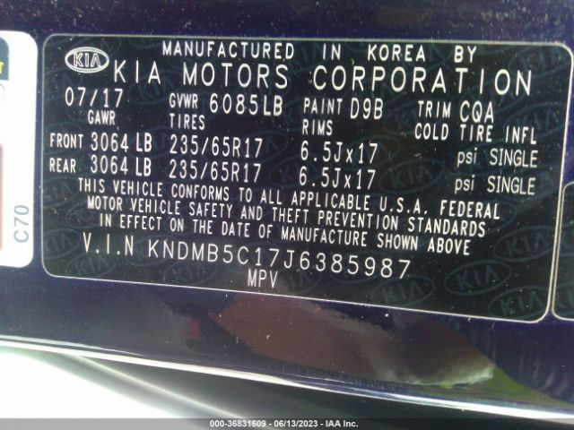 KNDMB5C17J6385987 KIA SEDONA LX