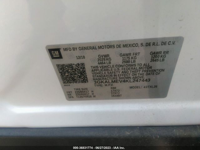3GKALMEV4KL247443 GMC Terrain Sle