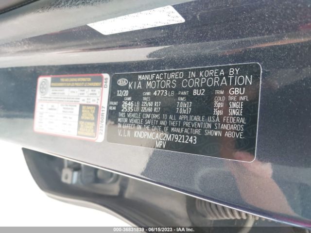 KNDPMCAC2M7921243 KIA Sportage Lx