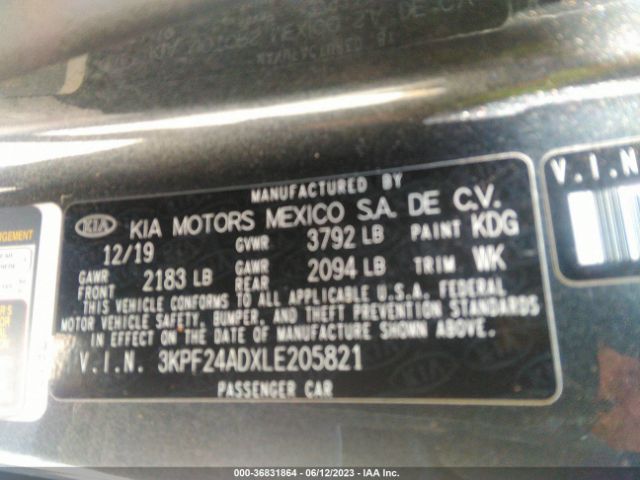 3KPF24ADXLE205821 KIA Forte Lxs