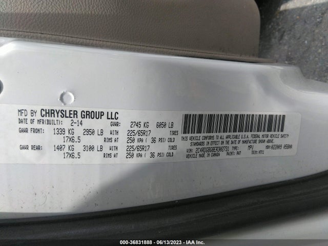 Dodge Grand Caravan American Value Pkg 2014 2C4RDGBG8ER302731 Image 9