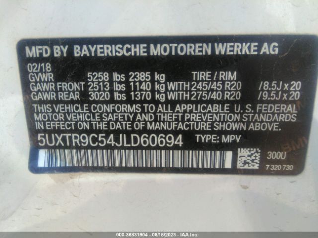 5UXTR9C54JLD60694 BMW X3 Xdrive30i
