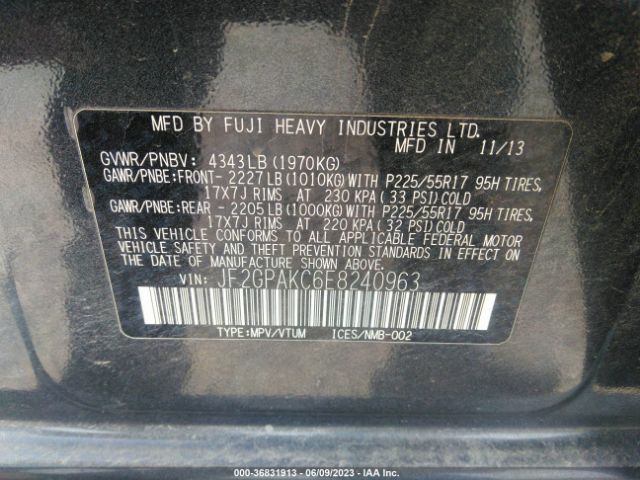 JF2GPAKC6E8240963 Subaru Xv Crosstrek Limited