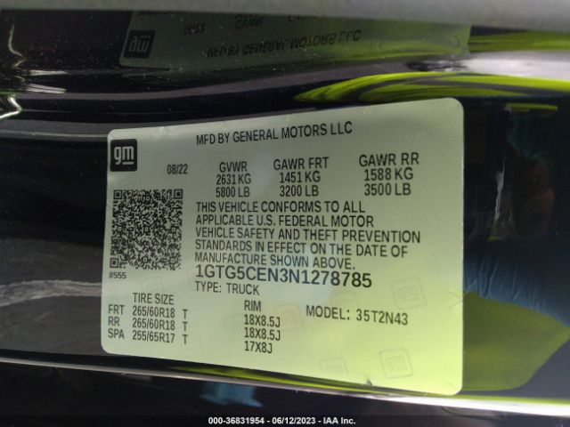 1GTG5CEN3N1278785 GMC Canyon 2wd Elevation