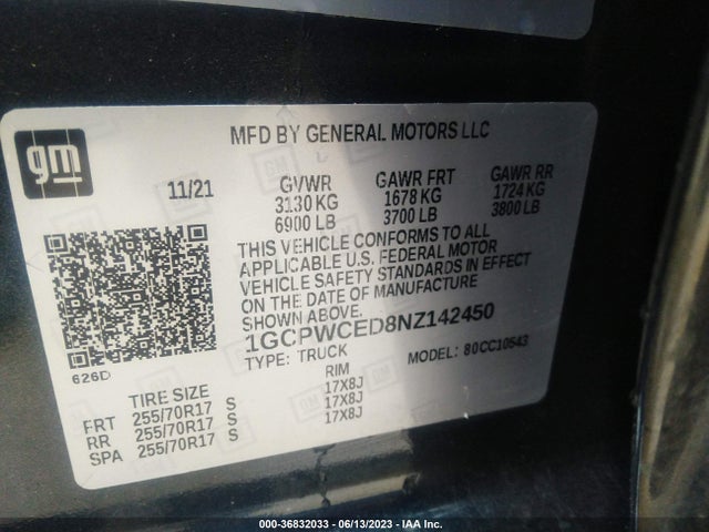 Chevrolet Silverado 1500 Ltd Lt 2022 1GCPWCED8NZ142450 Image 9