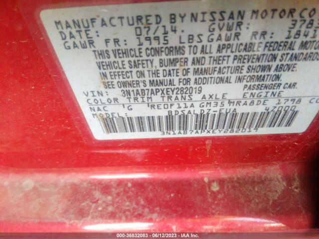 3N1AB7APXEY282019 Nissan SENTRA SV