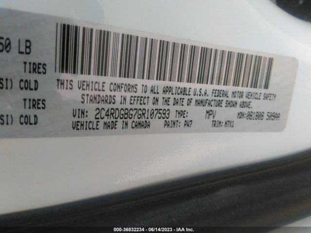 2C4RDGBG7GR107593 Dodge Grand Caravan Se Plus