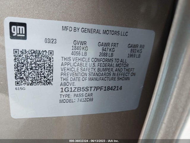 Chevrolet MALIBU LS 2023 1G1ZB5ST7PF184214 Image 9