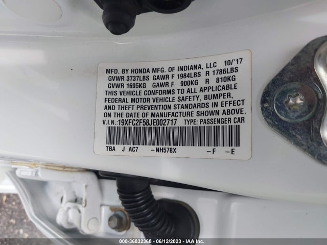 Honda Civic Sedan Lx 2018 19XFC2F58JE002717 Image 9