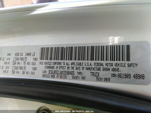3C6UR5CL6KG598465 RAM 2500 Tradesman
