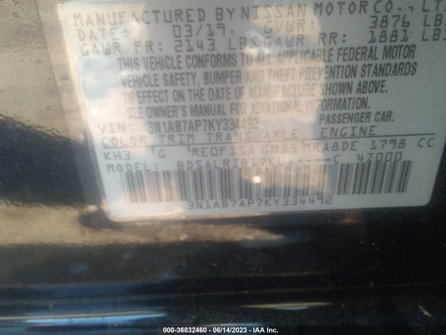 Nissan SENTRA SR 2019 3N1AB7AP7KY334492 Image 14