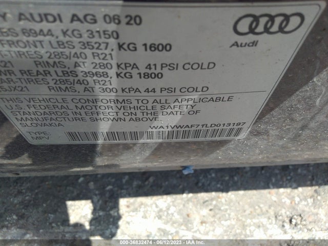 2020 Audi SQ7, VIN: WA1VWAF71LD013197