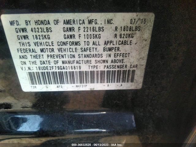 Acura Ilx W/technology Plus Pkg/w/premium Pkg 2016 19UDE2F79GA016819 Image 9