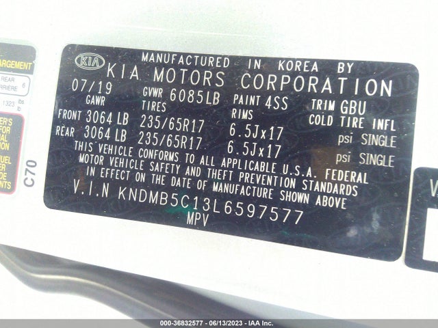 2020 Kia Sedona, VIN: KNDMB5C13L6597577