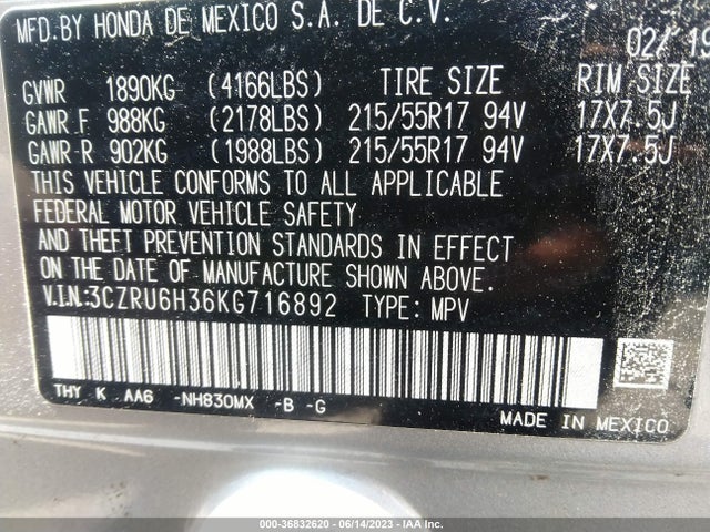 Honda HR-V LX 2019 3CZRU6H36KG716892 Image 9