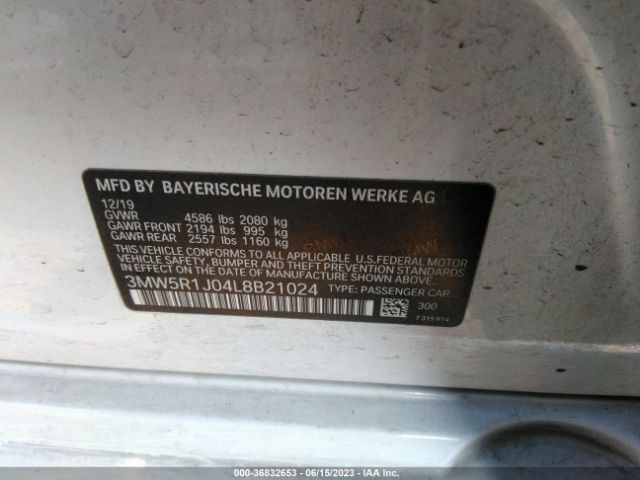 3MW5R1J04L8B21024 BMW 3 Series 330i