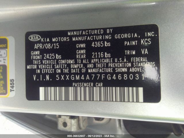 5XXGM4A77FG468031 KIA Optima Lx
