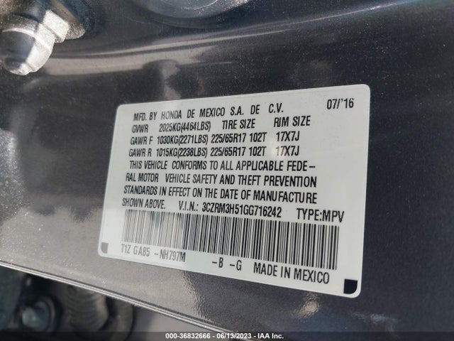 Honda CR-V 2016 3CZRM3H51GG716242 Image 22