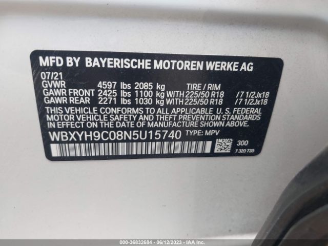 WBXYH9C08N5U15740 BMW X2 Sdrive28i