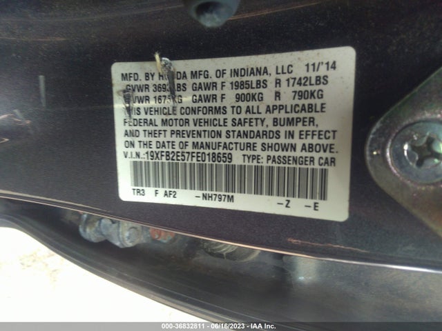 Honda Civic Sedan Lx 2015 19XFB2E57FE018659 Image 9