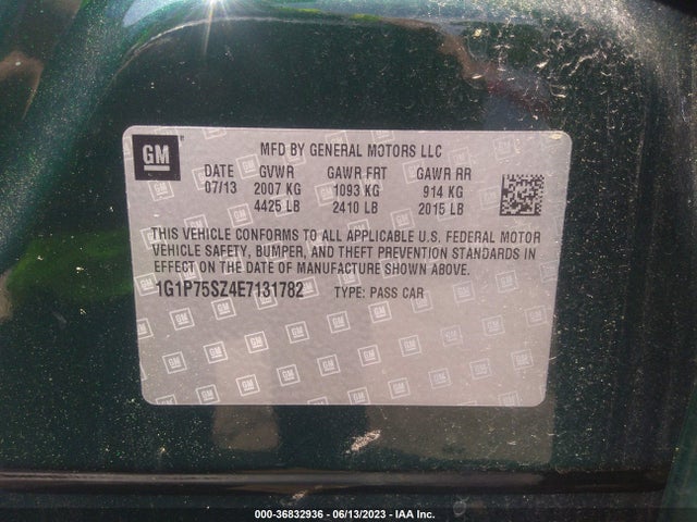Chevrolet Cruze Diesel 2014 1G1P75SZ4E7131782 Image 9