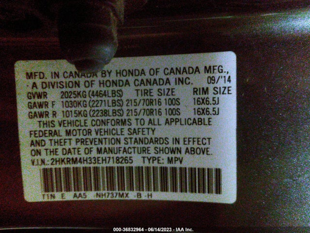 Honda CR-V LX 2014 2HKRM4H33EH718265 Image 9