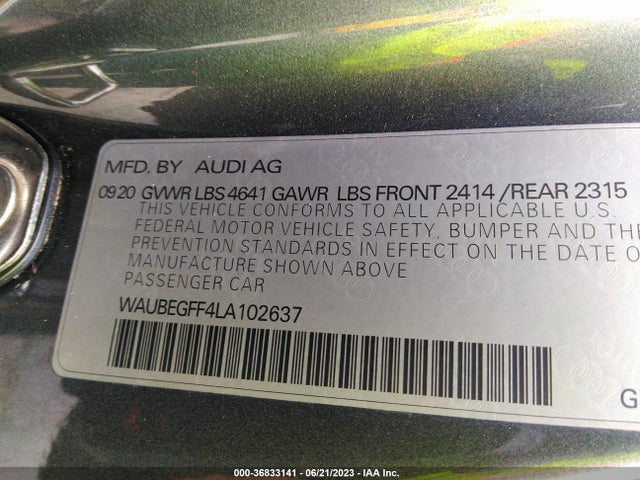 Audi A3 Sedan S Line Premium 2020 WAUBEGFF4LA102637 Image 9