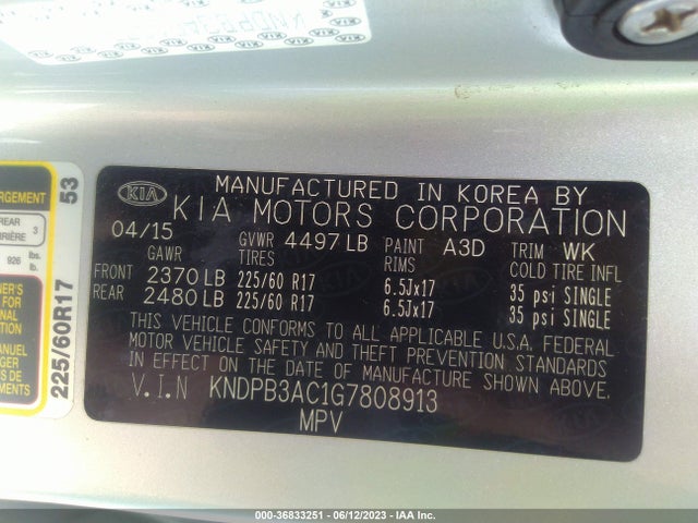 KIA Sportage Lx 2016 KNDPB3AC1G7808913 Image 9