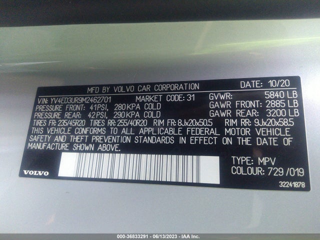 2021 Volvo XC40, VIN: YV4ED3UR9M2462701