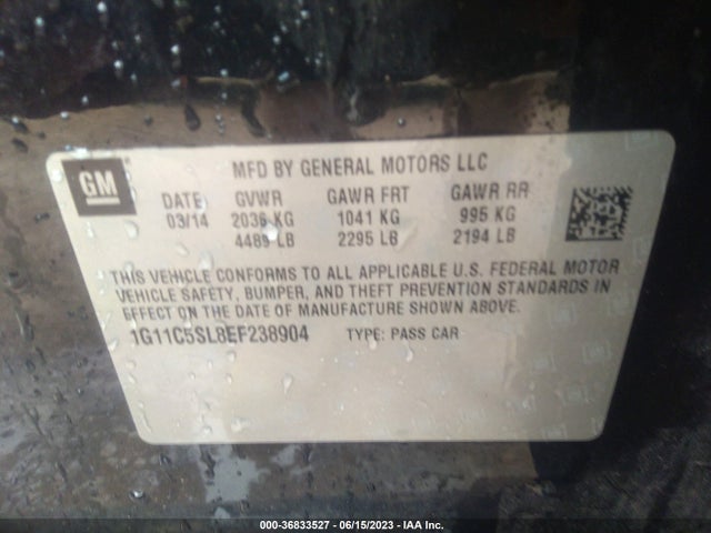 Chevrolet MALIBU LT 2014 1G11C5SL8EF238904 Image 9