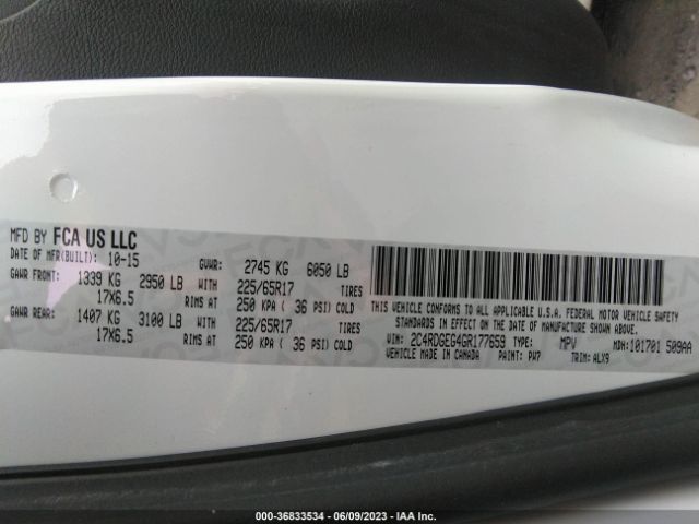 2C4RDGEG4GR177659 Dodge Grand Caravan R/t