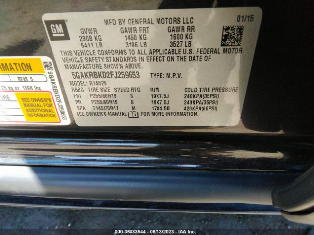 5GAKRBKD2FJ259653 Buick Enclave Leather