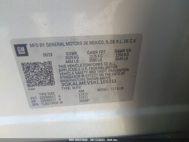 3GKALMEV1KL105311 GMC Terrain Sle
