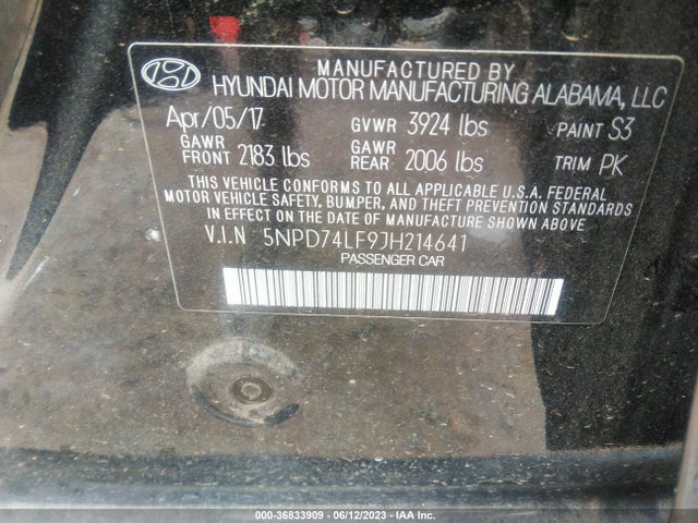 Hyundai ELANTRA SE 2018 5NPD74LF9JH214641 Image 15