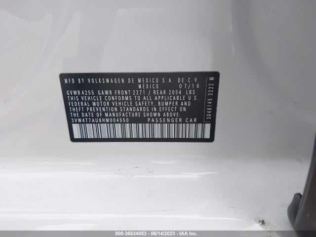 2017 Volkswagen GTI, VIN: 3VW4T7AU8HM004550