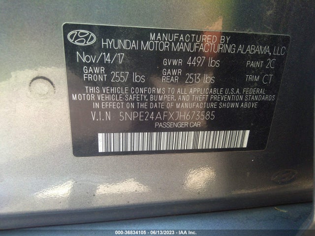 Hyundai SONATA SE 2018 5NPE24AFXJH673585 Image 9
