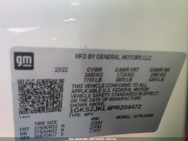 1GKS2JKL4PR204472 GMC YUKON XL DENALI