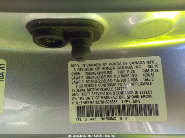 Honda CR-V LX 2016 2HKRM4H37GH695883 Image 16