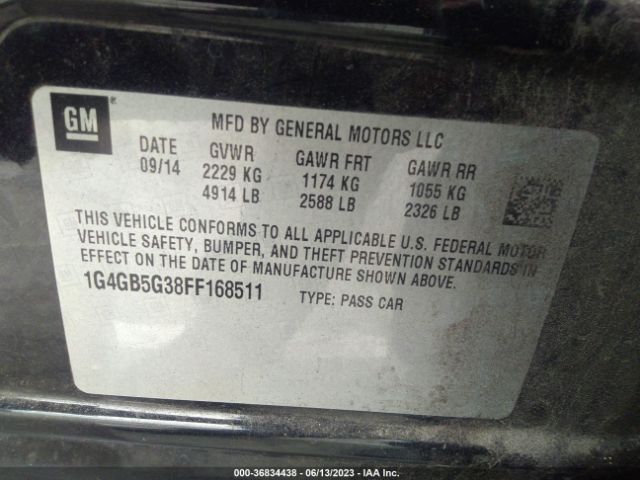 1G4GB5G38FF168511 Buick Lacrosse Leather