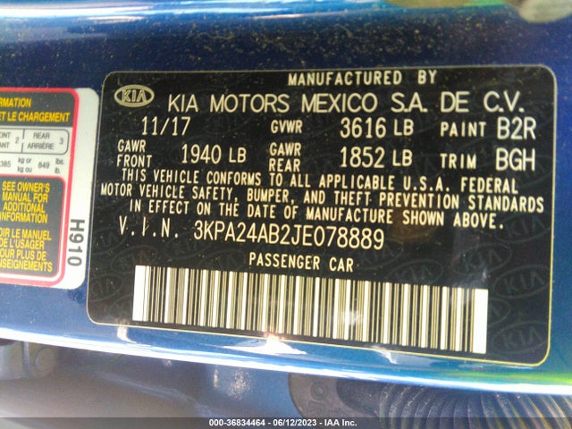 KIA RIO S 2018 3KPA24AB2JE078889 Image 15