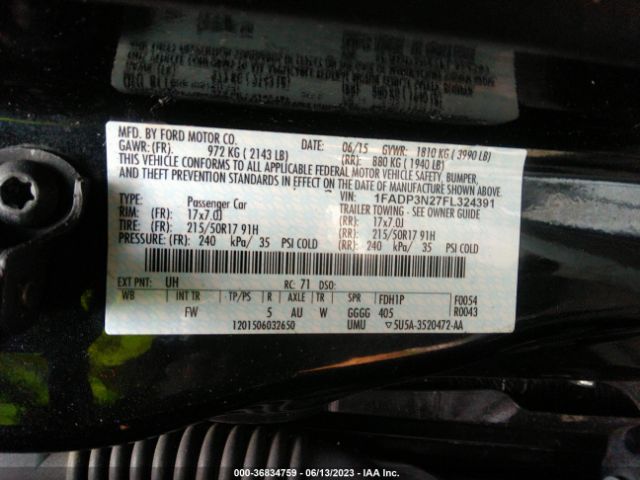 1FADP3N27FL324391 Ford Focus Titanium