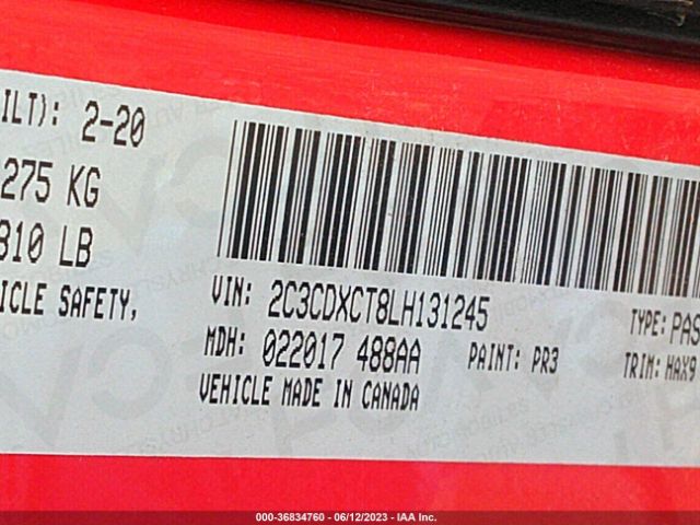 2C3CDXCT8LH131245 Dodge CHARGER R/T