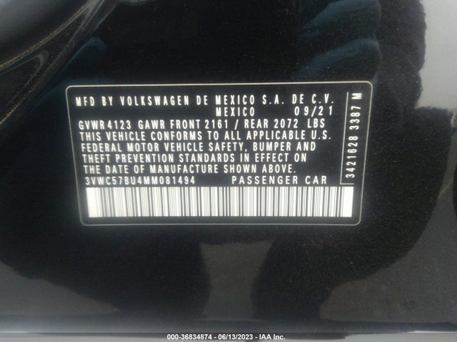 3VWC57BU4MM081494 Volkswagen Jetta S/se/r-line