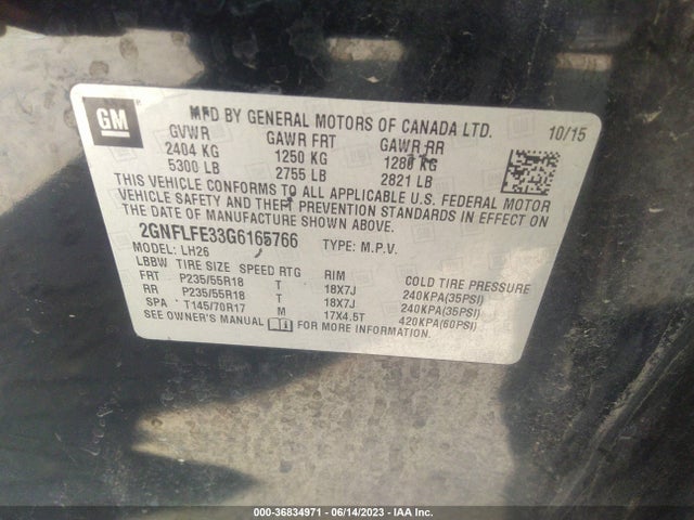 Chevrolet EQUINOX LT 2016 2GNFLFE33G6165766 Image 15