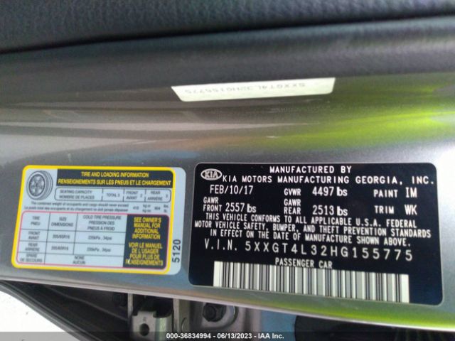5XXGT4L32HG155775 KIA Optima Lx